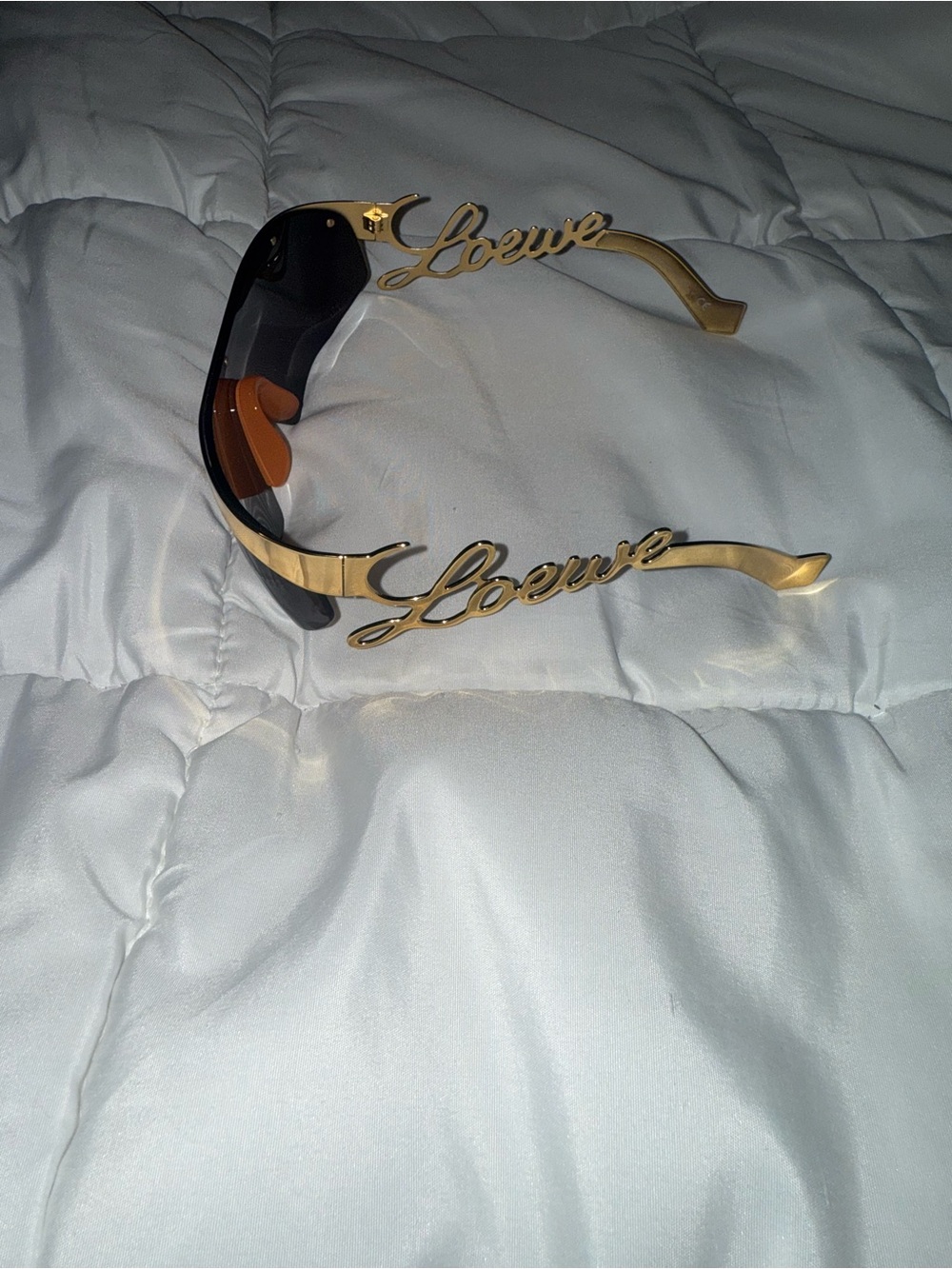 Loewe Gold Script Logo Sunglasses with Black/Brown Lens - Picture 3 of 4